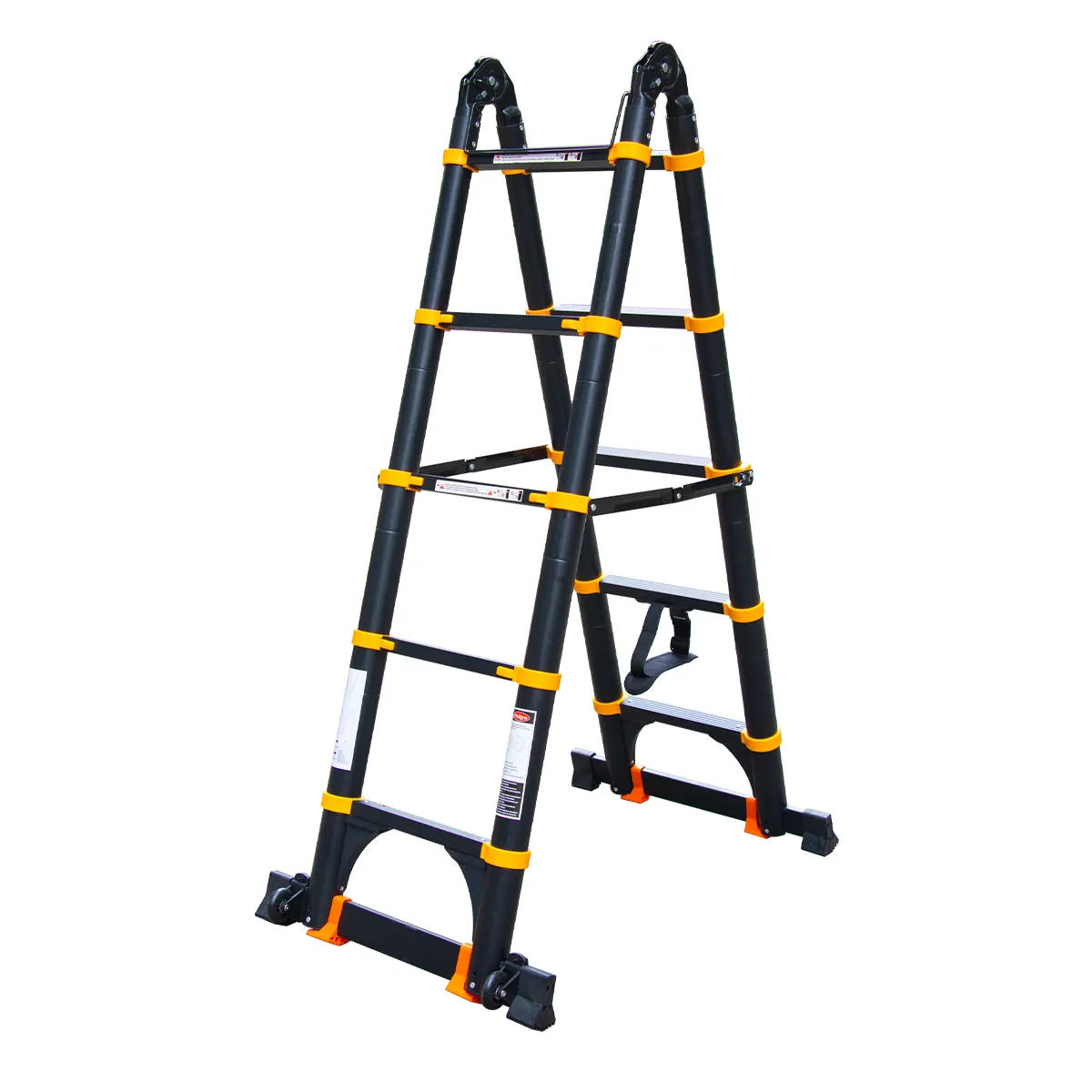 Escalera de aluminio telescópica tipo multiuso 3 2mts color negro