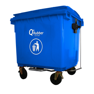 Contenedor de basura 1100lts con pedal color azul