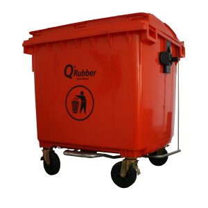 Contenedor de basura 1100lts con pedal color rojo