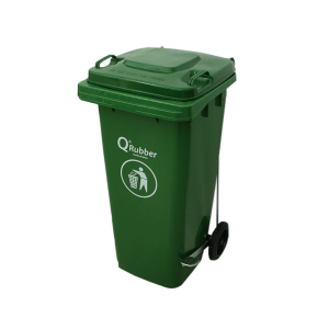 Contenedor de basura 120lts con pedal color verde