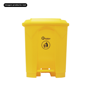 Contenedor de basura C 30lts con pedal - Amarillo