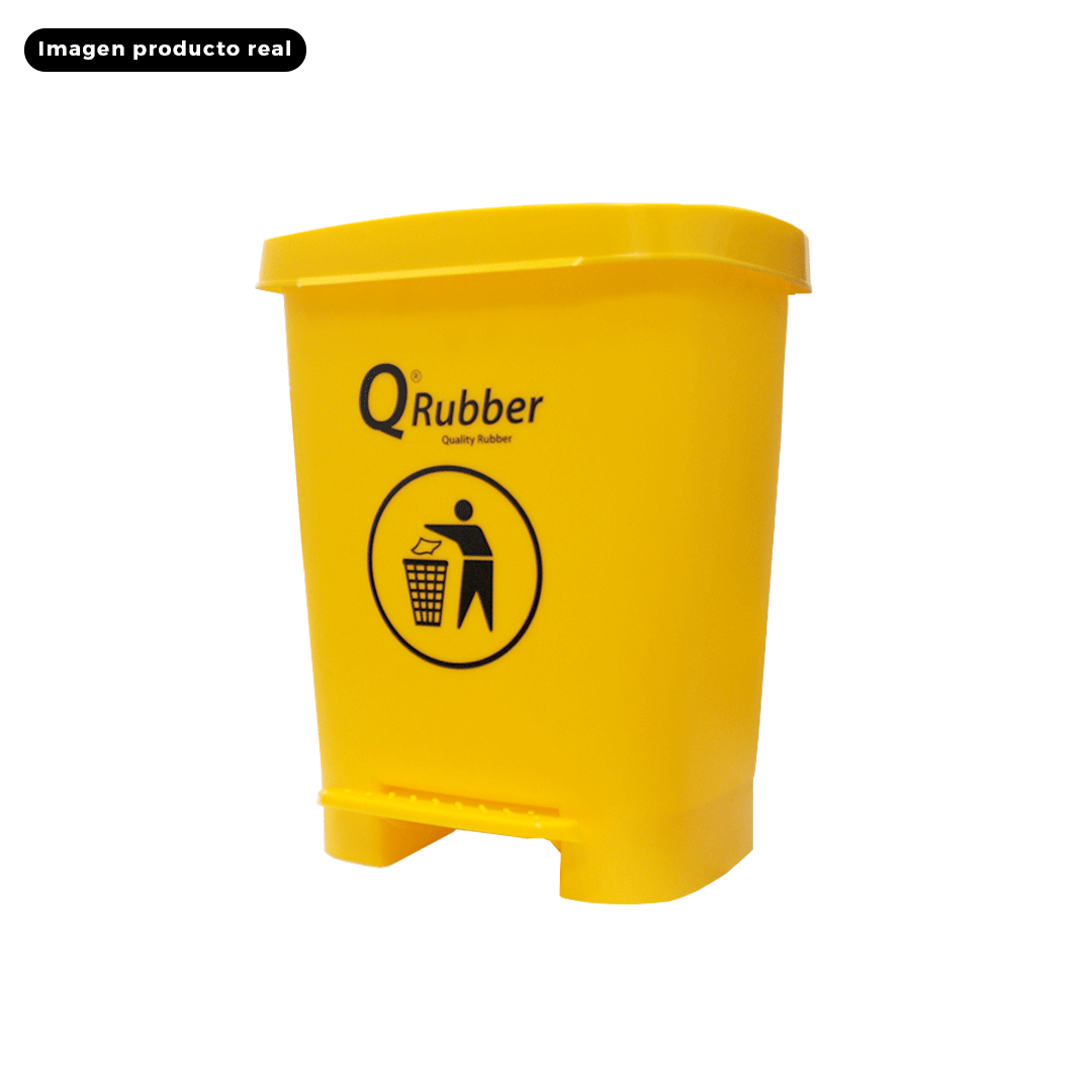 Contenedor de basura D 30lts con pedal color amarillo