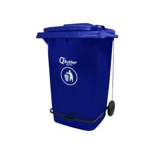 Contenedor de basura 360lts con pedal color azul