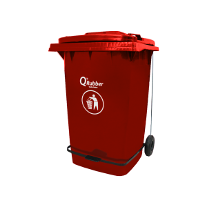 Contenedor de basura 360lts con pedal color rojo
