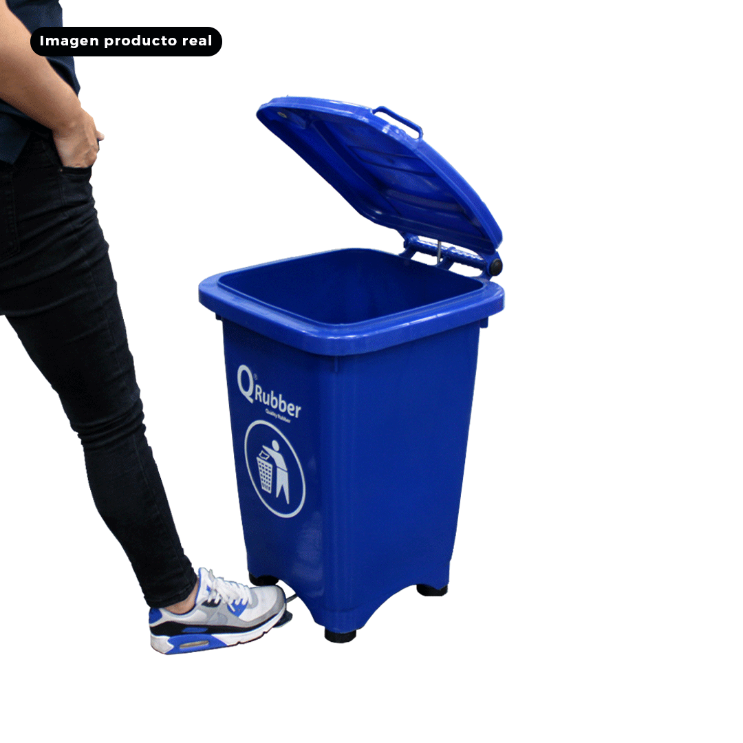 Contenedor de basura C 50lts con pedal metálico - Café - Imagen 2