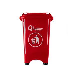 Contenedor de basura C 50lts con pedal metálico - Rojo