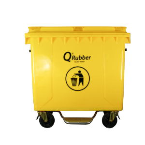 Contenedor de basura 660lts con pedal color amarillo