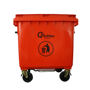 Contenedor de basura 660lts con pedal color rojo
