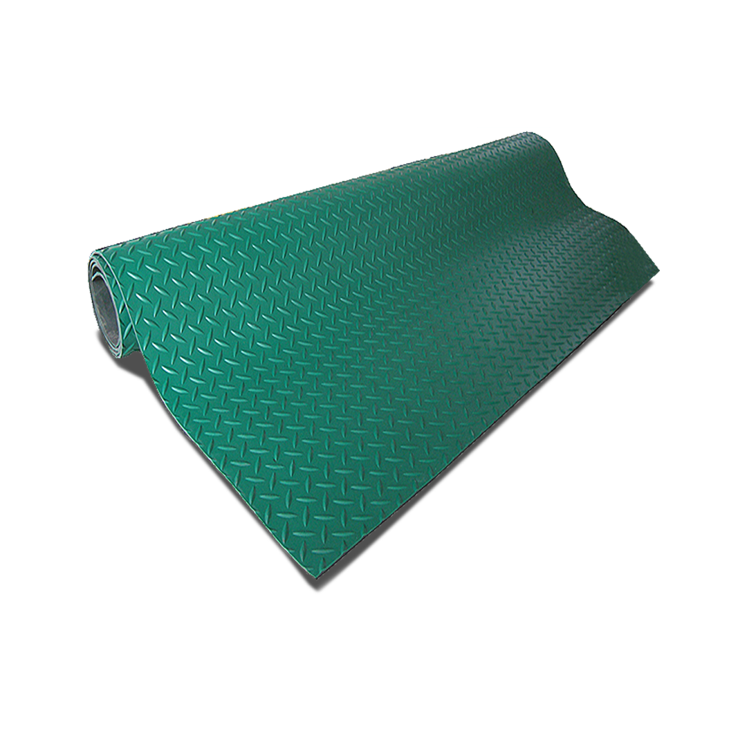 Piso rollo tipo diamantado antiestática 3mmx1.2x10mts color verde