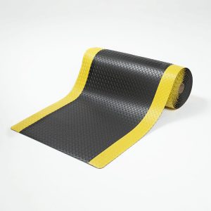 Piso rollo PVC bordes seguridad tipo diamantado 3mmx90cmx10mts