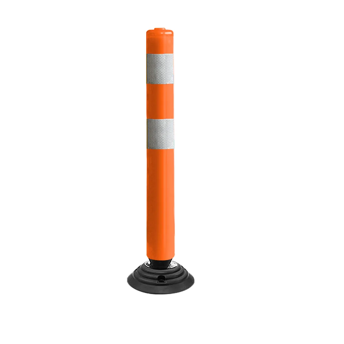 Hito vialidad PVC 83cm abatible con 2 cintas - Naranjo