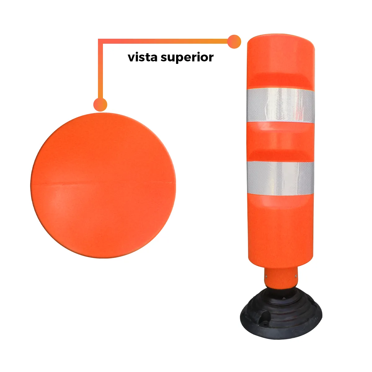 Hito tubular flexible 83cm 2 cintas reflectivas - Azul - Imagen 7