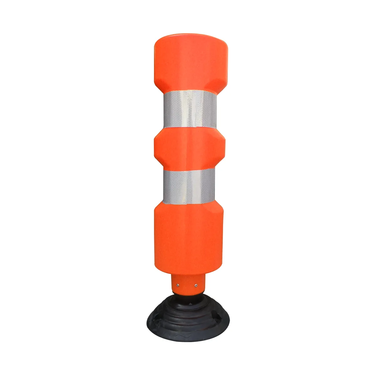 Hito tubular flexible 83cm 2 cintas reflectivas - Naranjo