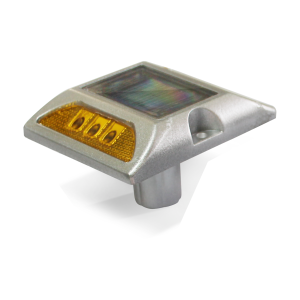 Tacha solar de vialidad 13,2x12,2x7,4cm doble led - Amarillo