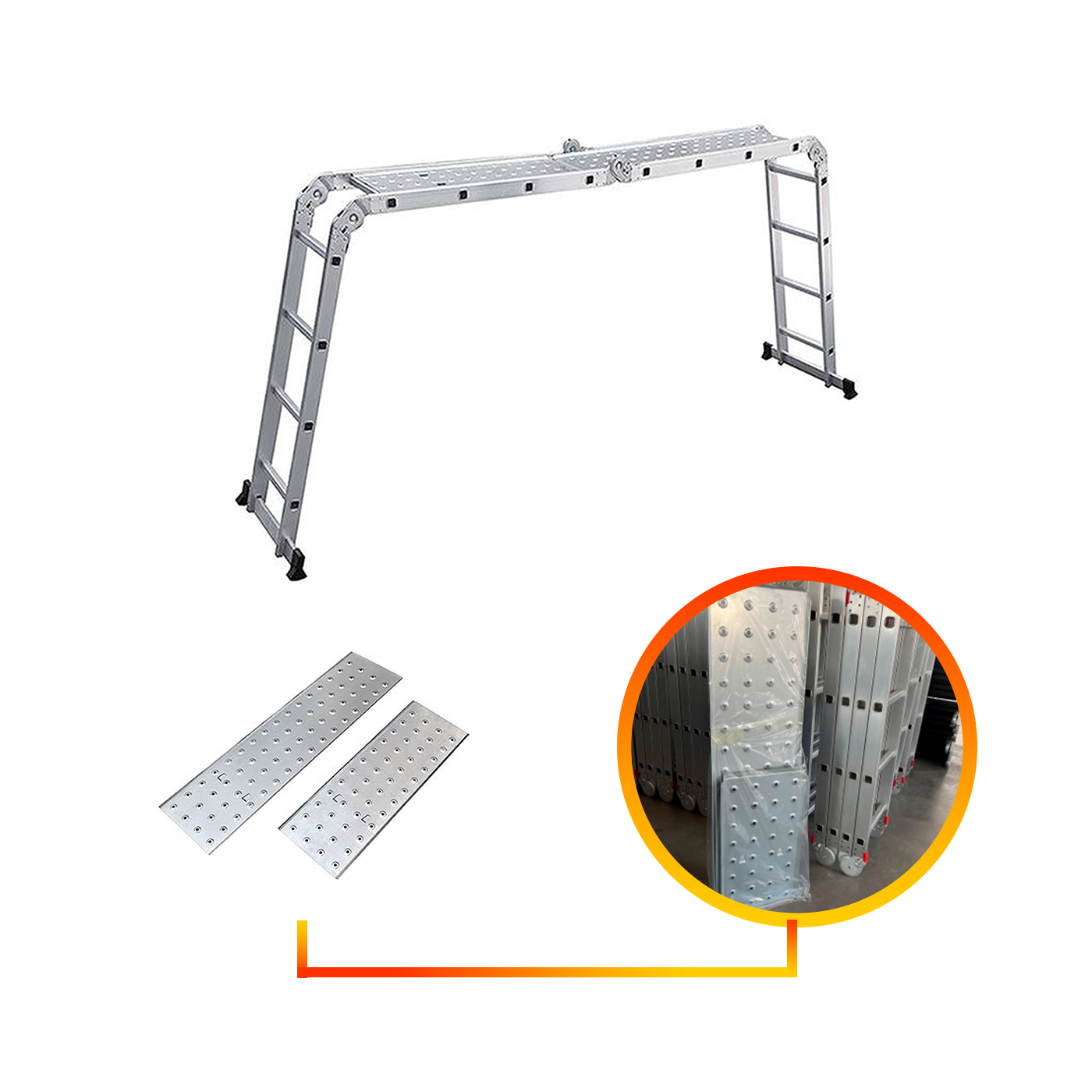 Plataforma para escalera aluminio multiuso 4,6mt QRubber – QRubber