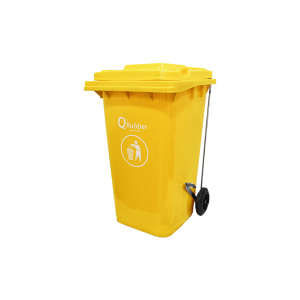 Contenedor de basura 240lts con pedal color Amarillo
