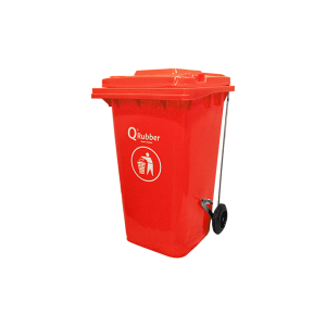 Contenedor de basura 240lts con pedal color Rojo