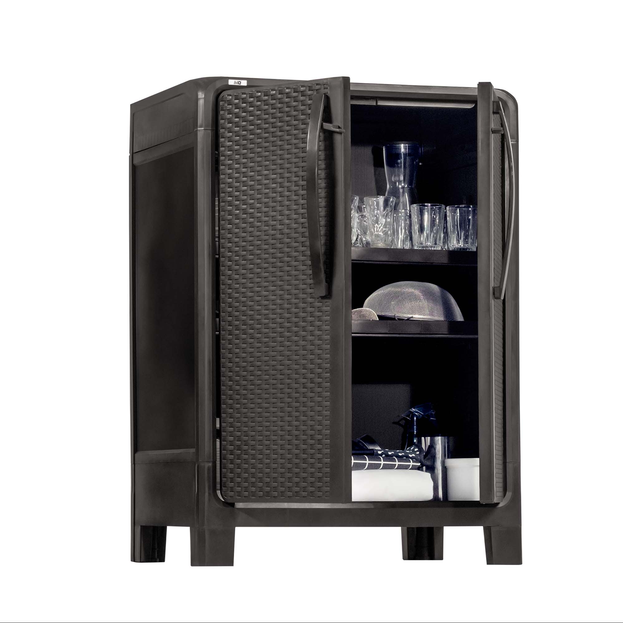Armario multiuso Modelo Ferrara Mediano 100x70x46cm color café oscuro - MQ