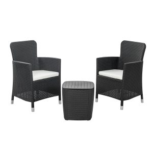 Juego de terraza estilo Capri color gris grafito - MQ