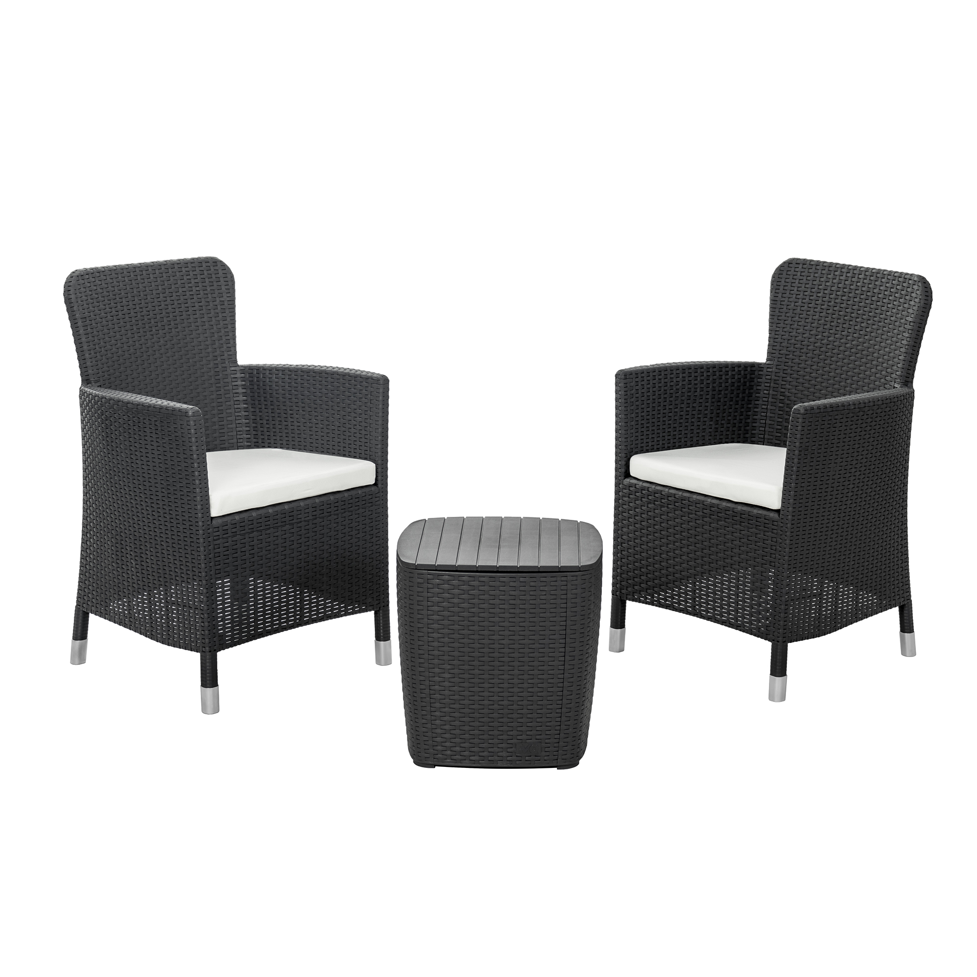 Juego de terraza estilo Capri color gris grafito - MQ