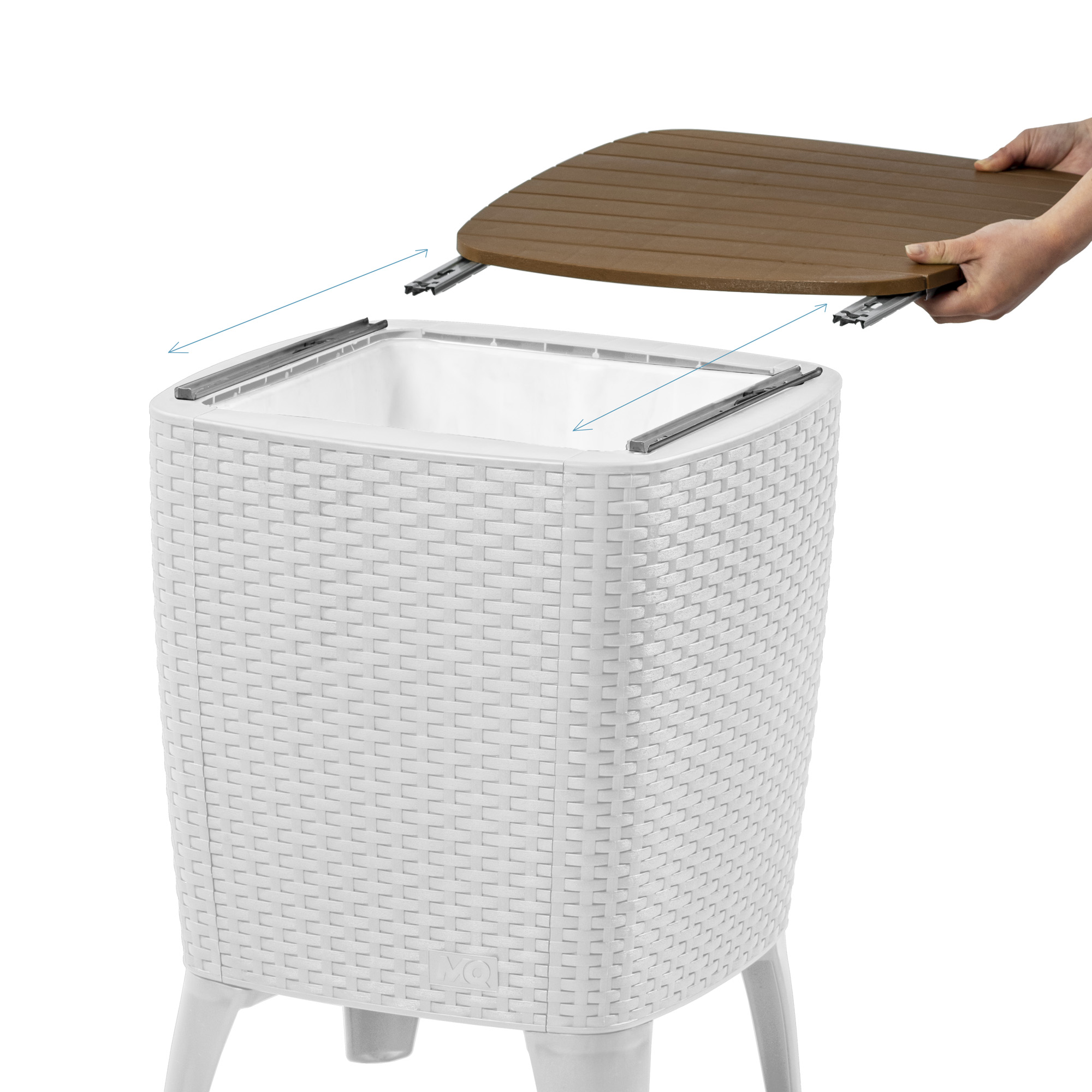 Cooler Table/Mesa Cooler 58x41,5x41,5cm color blanco-caramelo - MQ - Imagen 3