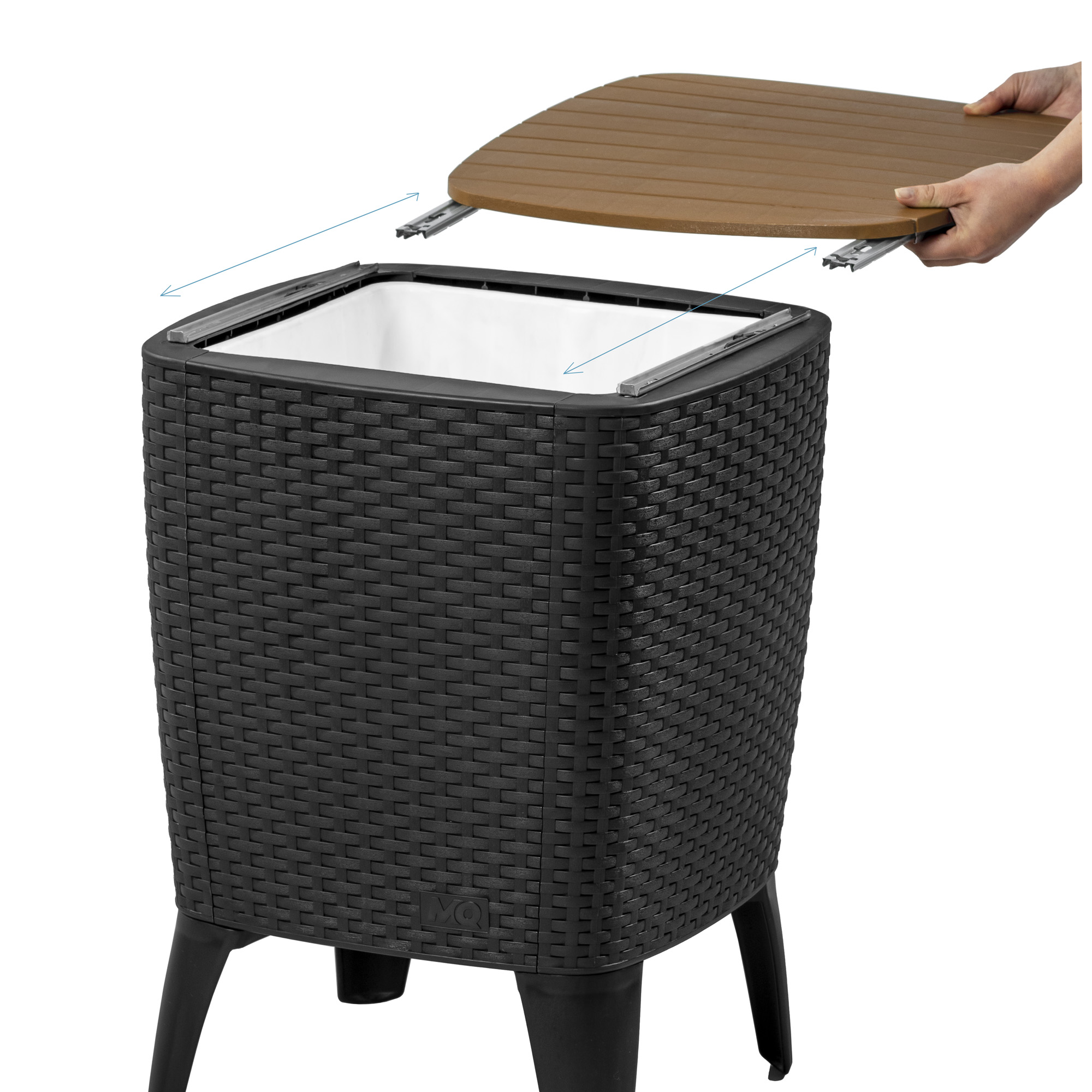 Cooler Table/Mesa Cooler 58x41,5x41,5cm color negro-tabaco - MQ - Imagen 3