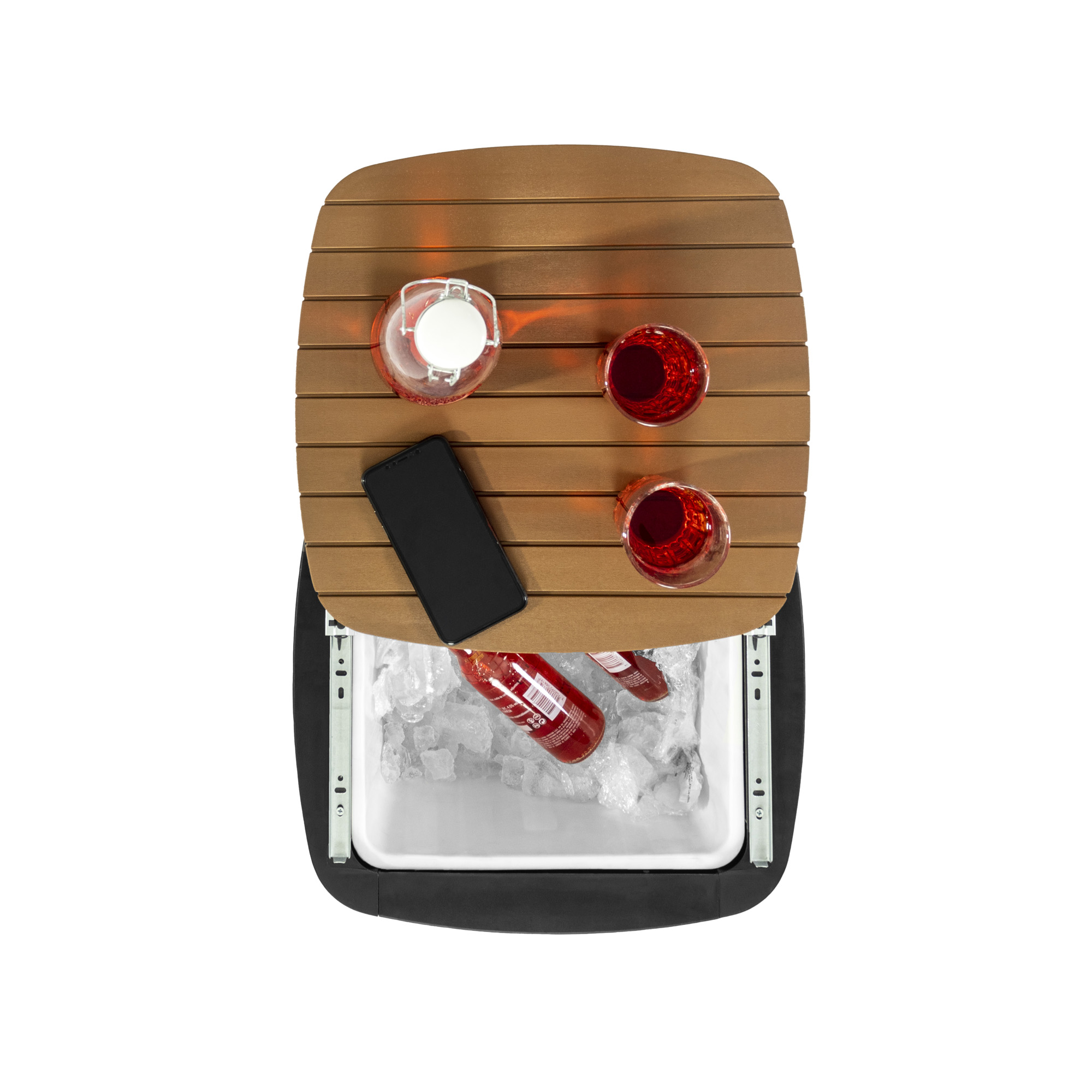 Cooler Table/Mesa Cooler 58x41,5x41,5cm color negro-tabaco - MQ - Imagen 5