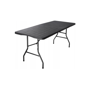 Mesa Plegable 180x76x74cm diseño madera color gris oscuro - tipo maleta