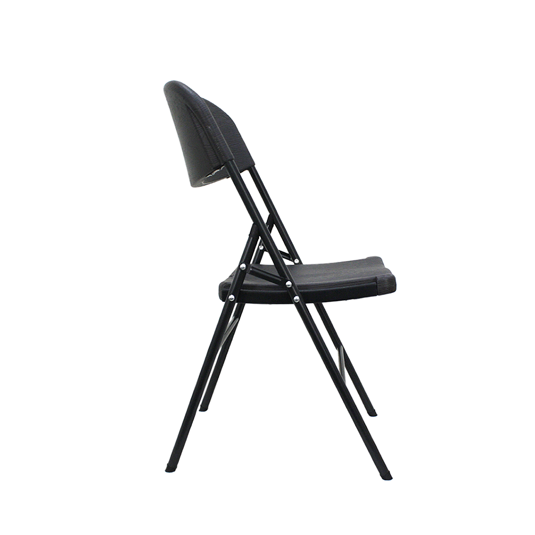 Silla plegable 45x50x86cm diseño madera color gris oscuro - Imagen 2