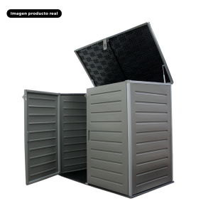 Bodega multiuso tipo baúl para exterior color negro 82x140x125cm cap 1170lts
