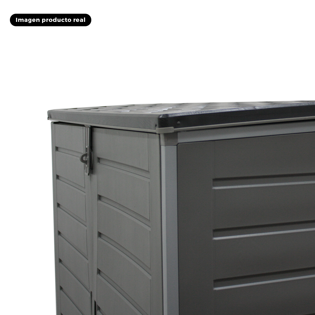 Bodega multiuso tipo baúl para exterior color negro 82x140x125cm cap 1170lts - Imagen 5
