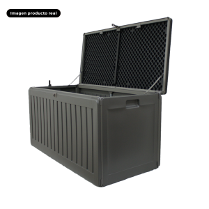 Bodega multiuso tipo baúl para exterior color negro/gris 109x51x55cm cap 270lts