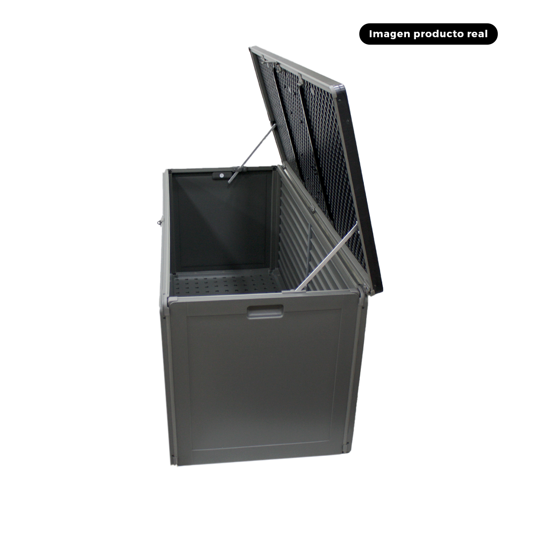 Bodega multiuso tipo baúl para exterior color negro/gris 146x61x64cm cap 490lts - Imagen 2