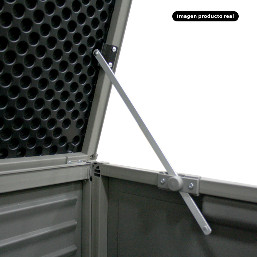 Bodega multiuso tipo baúl para exterior color negro/gris 146x61x64cm cap 490lts - Imagen 3