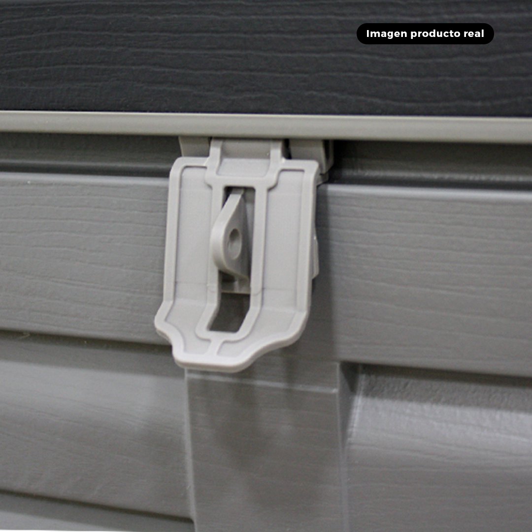 Bodega multiuso tipo baúl para exterior color negro/gris 146x61x64cm cap 490lts - Imagen 5
