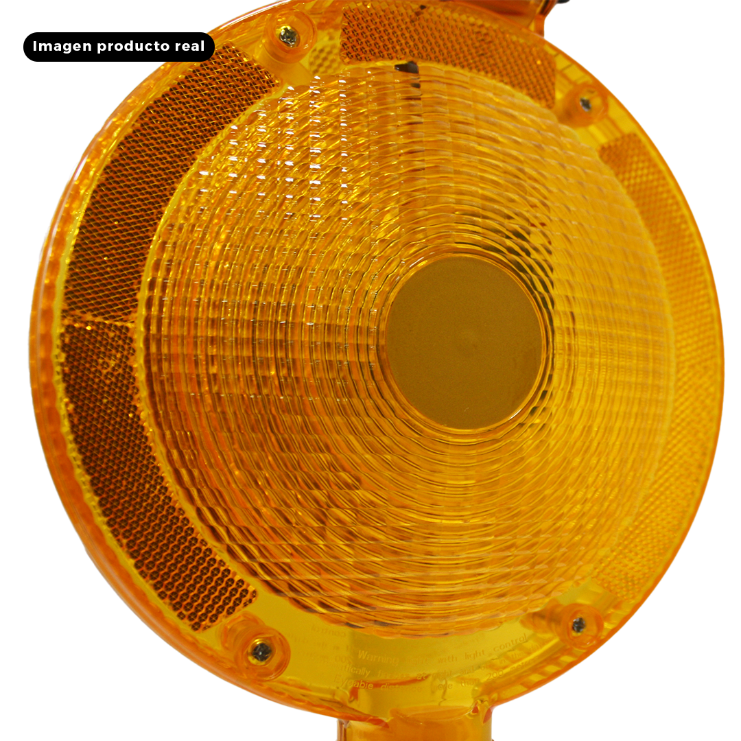 Lámpara solar destellante con cono color ambar - Imagen 4
