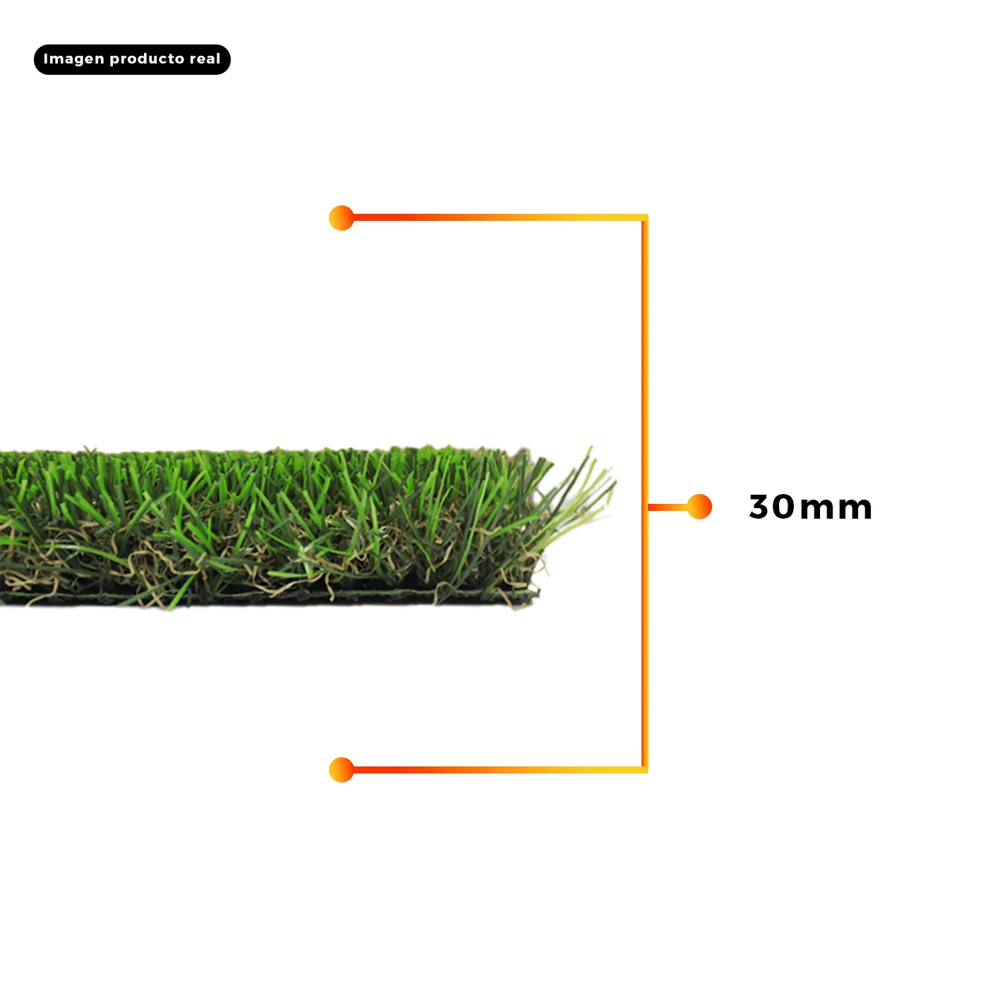 Pasto sintético ornamental Pucón Premium densidad 30mm Rollo 4x5mts - Imagen 3