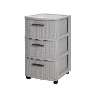 Cajonera Modelo Crochet 3 niveles color gris - MQ