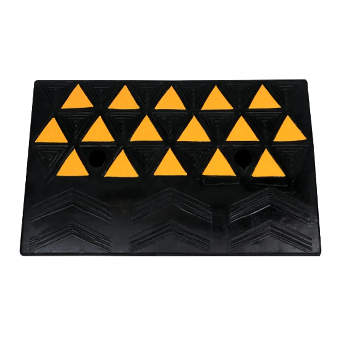 Rampa de goma 60x30cmx10cm color negro/amarillo - Imagen 2