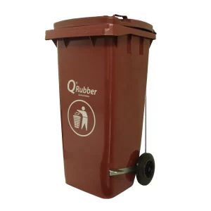 Contenedor de basura 240lts con pedal color Cafe