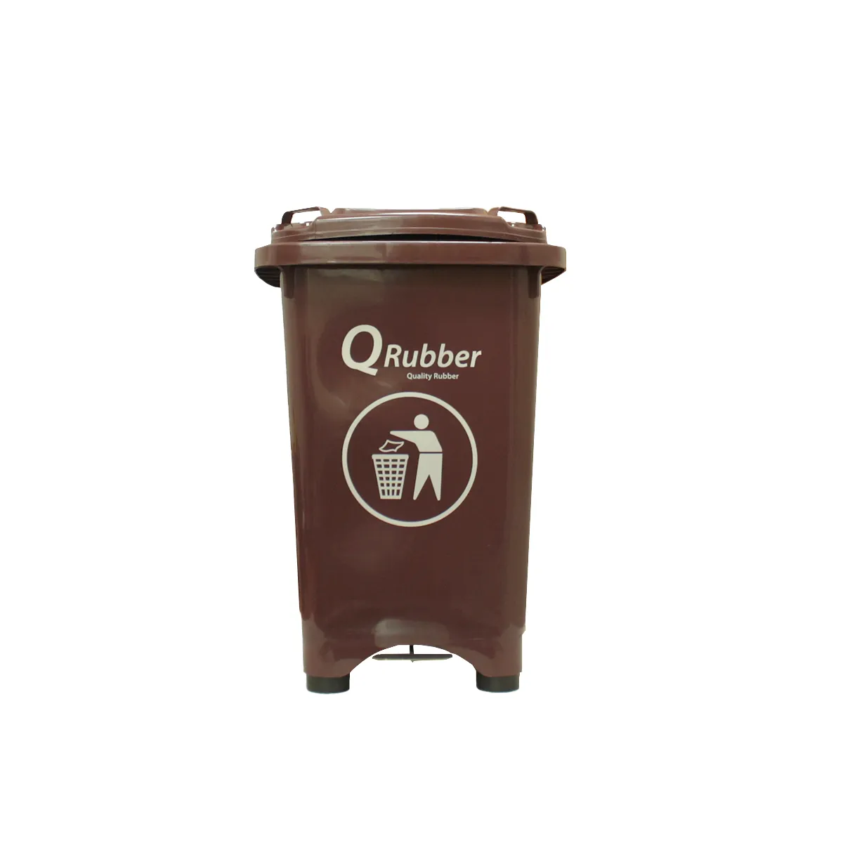 Contenedor de basura C 50lts con pedal metálico - Café