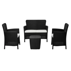Juego de terraza estilo Capri Modelo Comfort color café oscuro - MQ