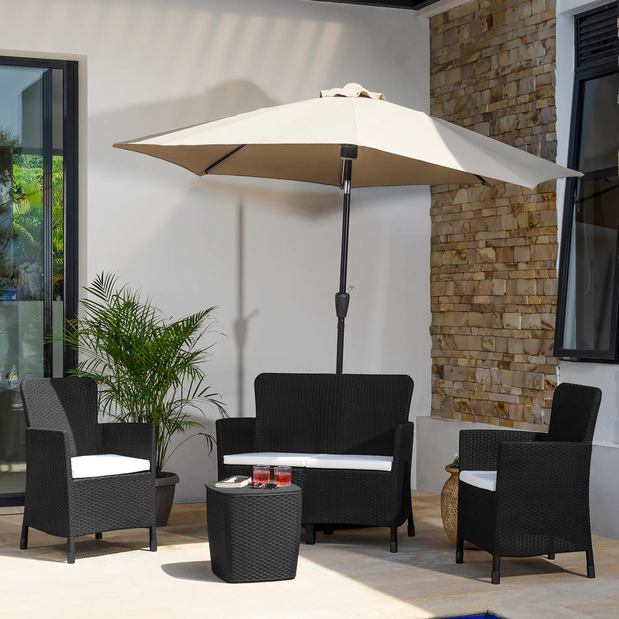 Juego de terraza estilo Capri Modelo Comfort color café oscuro - MQ - Imagen 16