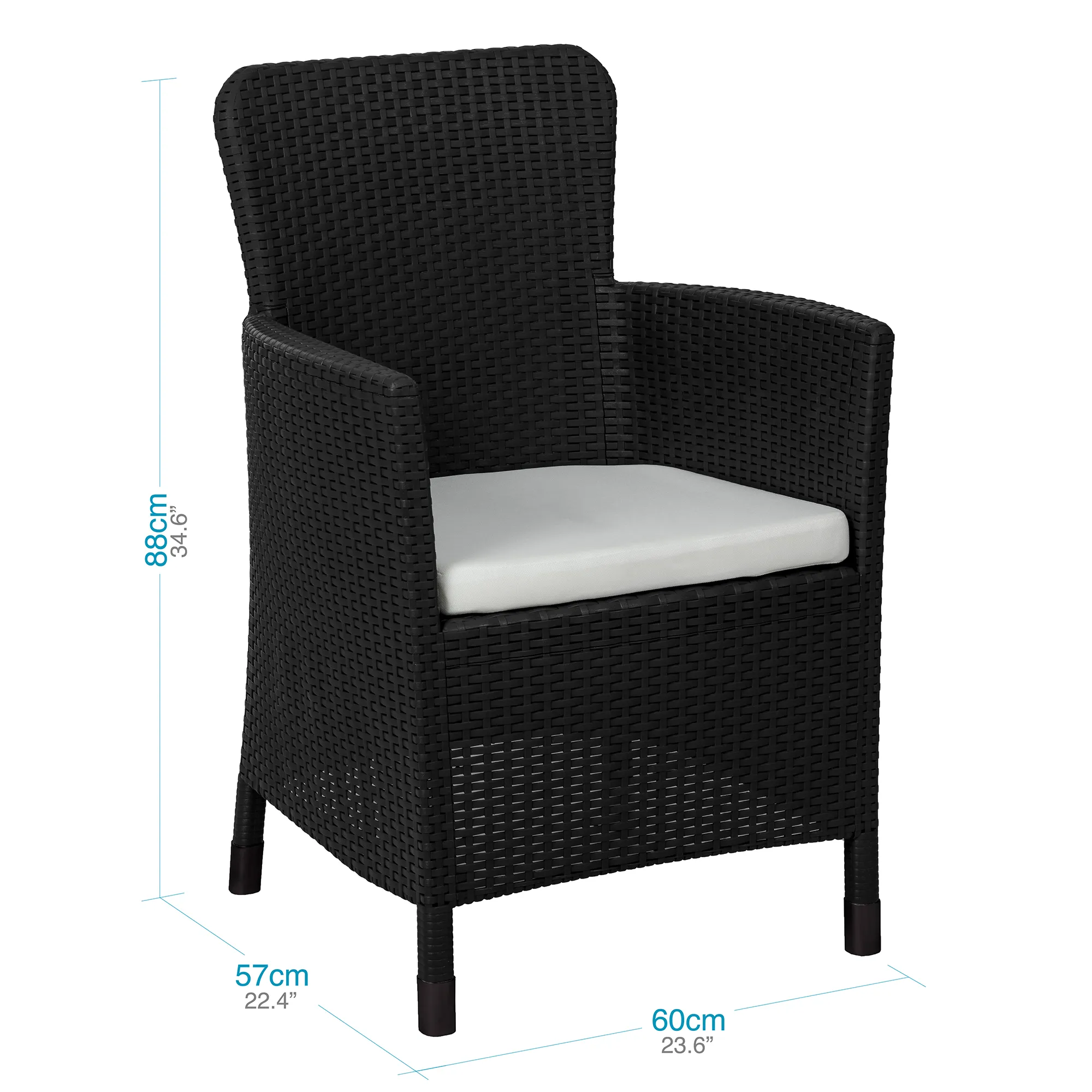 Juego de terraza estilo Capri Modelo Comfort color café oscuro - MQ - Imagen 4
