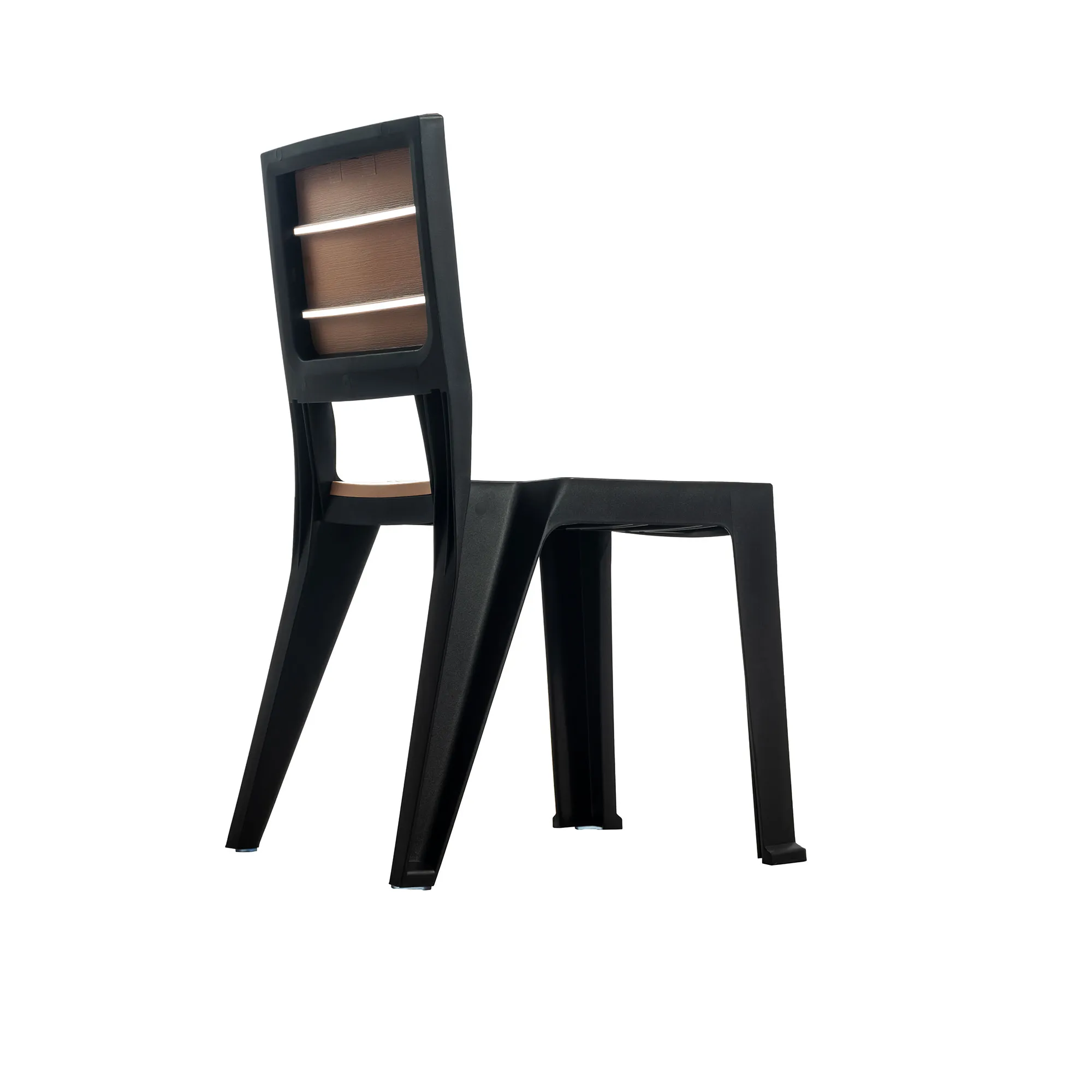 Silla exterior/interior Modelo Madeira sin brazos color tabaco - MQ - Imagen 4