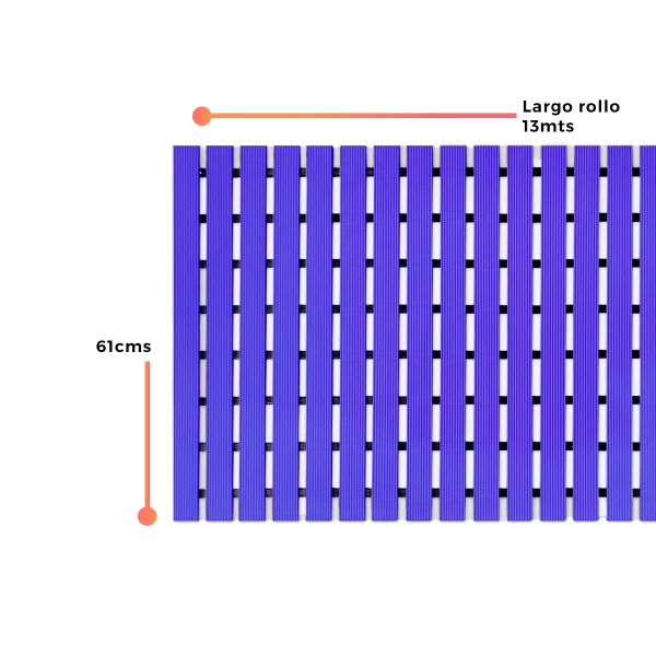 Mat/Piso de PVC en rollo para spa y zonas húmedas | 60mm *61cm *13mts | color azul - Imagen 3