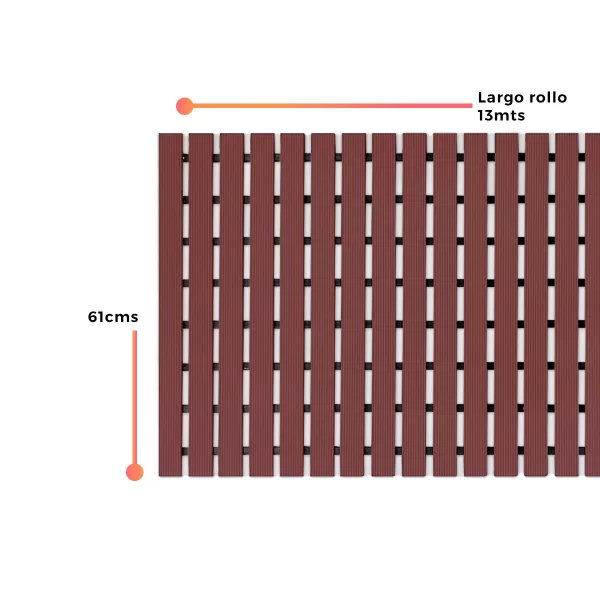 Mat/Piso de PVC en rollo para spa y zonas húmedas | 60mm *61cm *13mts | color café - Imagen 3