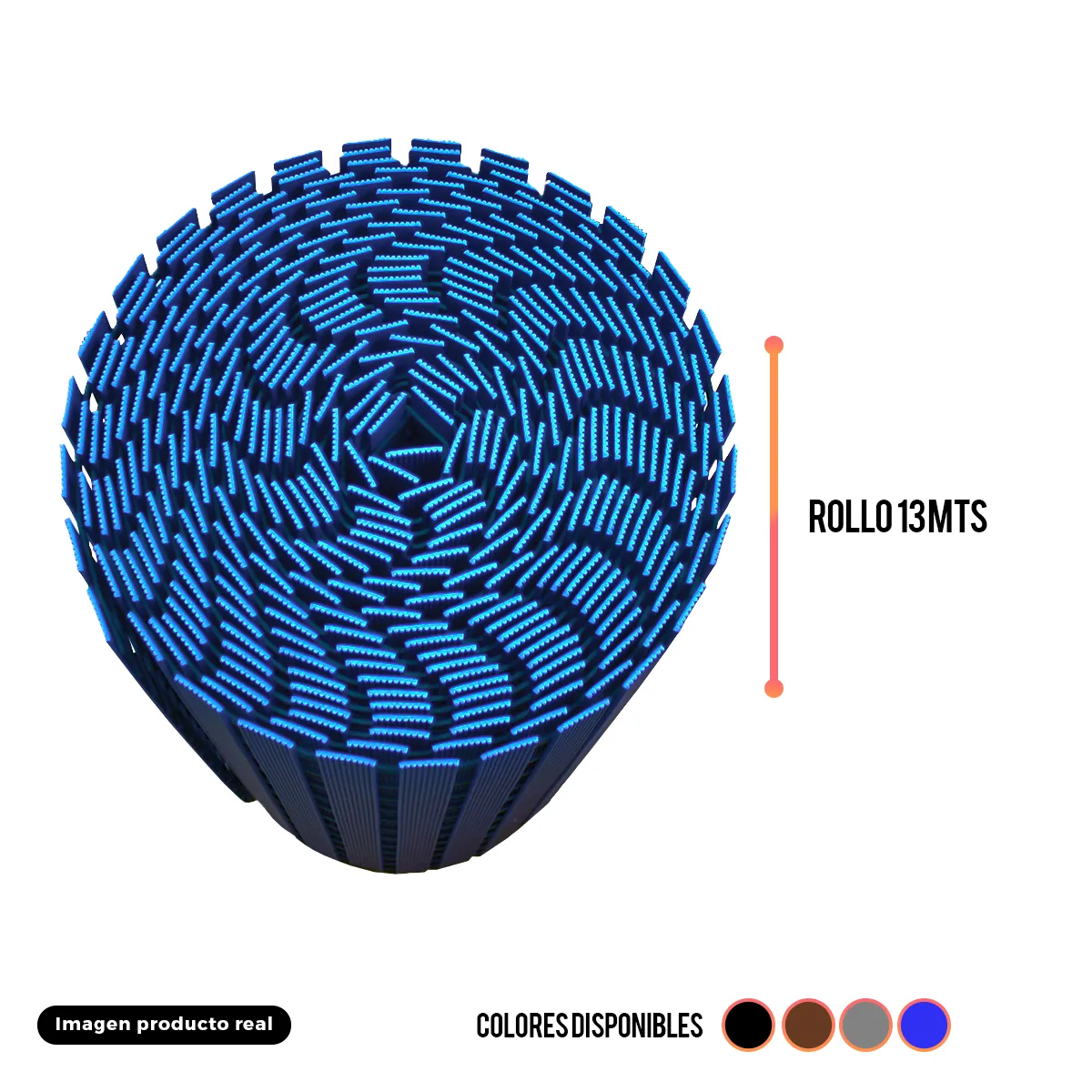Mat - Piso PVC rollo para spa y zonas húmedas 06mmx91cmx13mts color azul - Imagen 2
