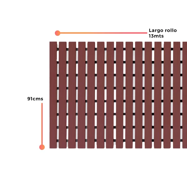 Mat/Piso de PVC en rollo para spa y zonas húmedas | 60mm *91cm *13mts | color café - Imagen 3