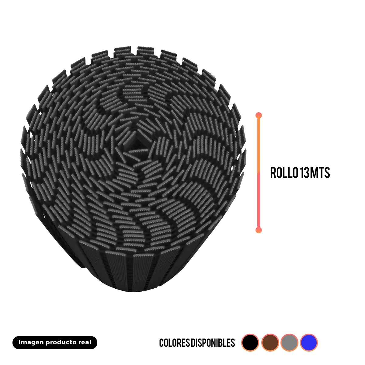 Mat - Piso PVC rollo para spa y zonas húmedas 06mmx91cmx13mts color negro - Imagen 2